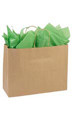 Large Recycled Natural Kraft Paper Shopping Bags - Case of 250