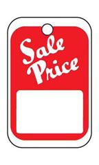 Unstrung Red/White Sale Price Non-Perforated Price Tags