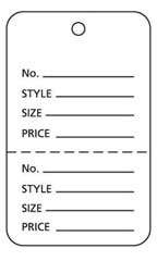 Large Unstrung White Perforated Coupon Price Tags