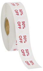 Self-Adhesive 50% Off Discount Labels