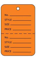 Large Unstrung Orange Perforated Coupon Price Tags