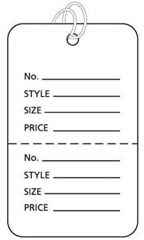 Large Strung White Perforated Coupon Price Tags