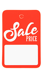 Boutique Red/White Sale Price Non-Perforated Price Tags