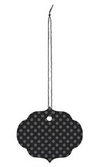 Large Strung Ornate Oval Black Dotted Tags