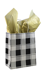 Medium Buffalo Check Paper Shopping Bags - Case of 100