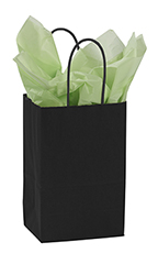Small Black Paper Shopping Bags - Case of 25