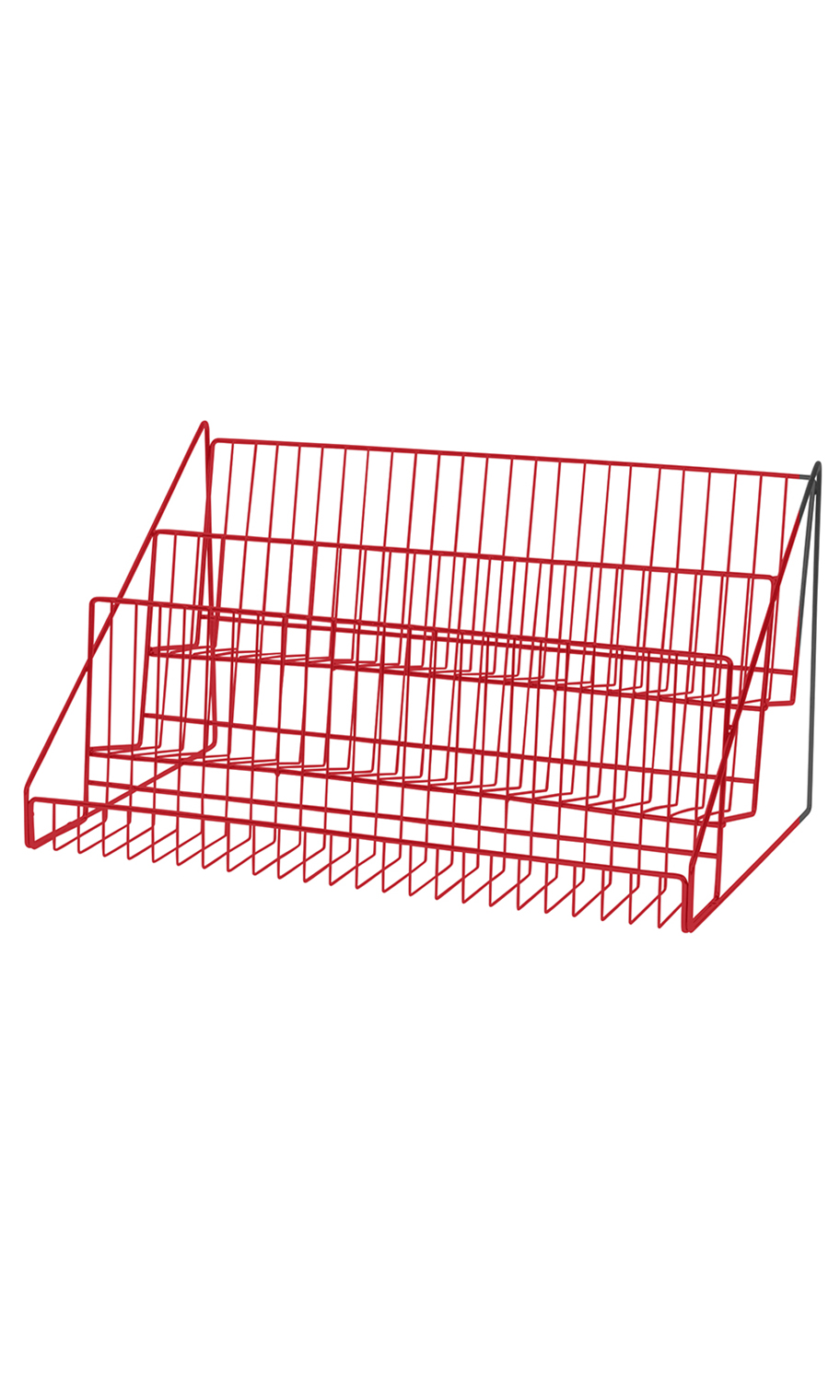 Red 3Tier Wire Countertop Rack Store Supply Warehouse