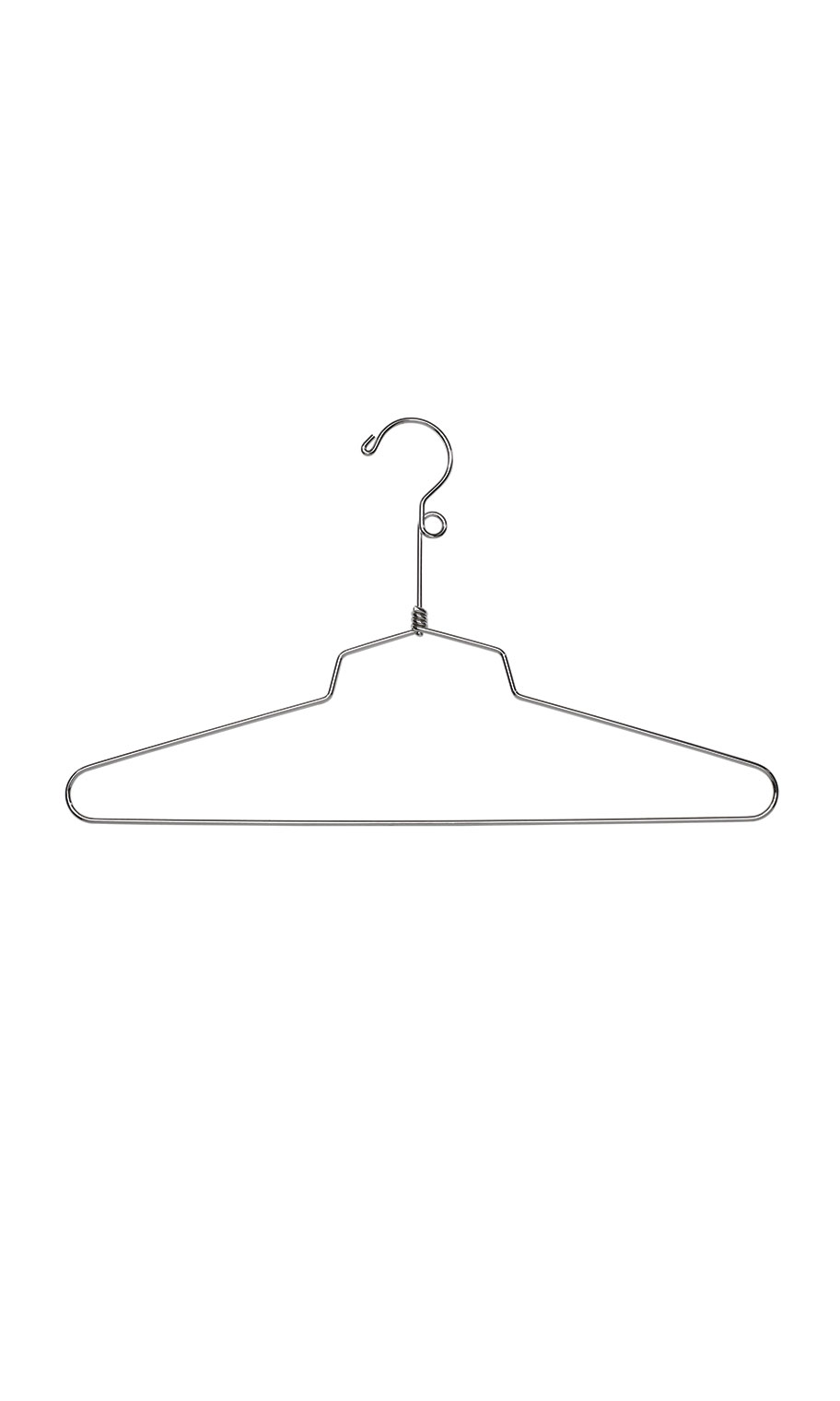 Chrome Metal Dress Hangers with Loop Hook 16" Store Supply