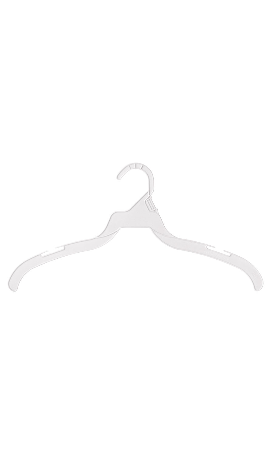 White Economy Plastic Dress Hangers 16" Store Supply