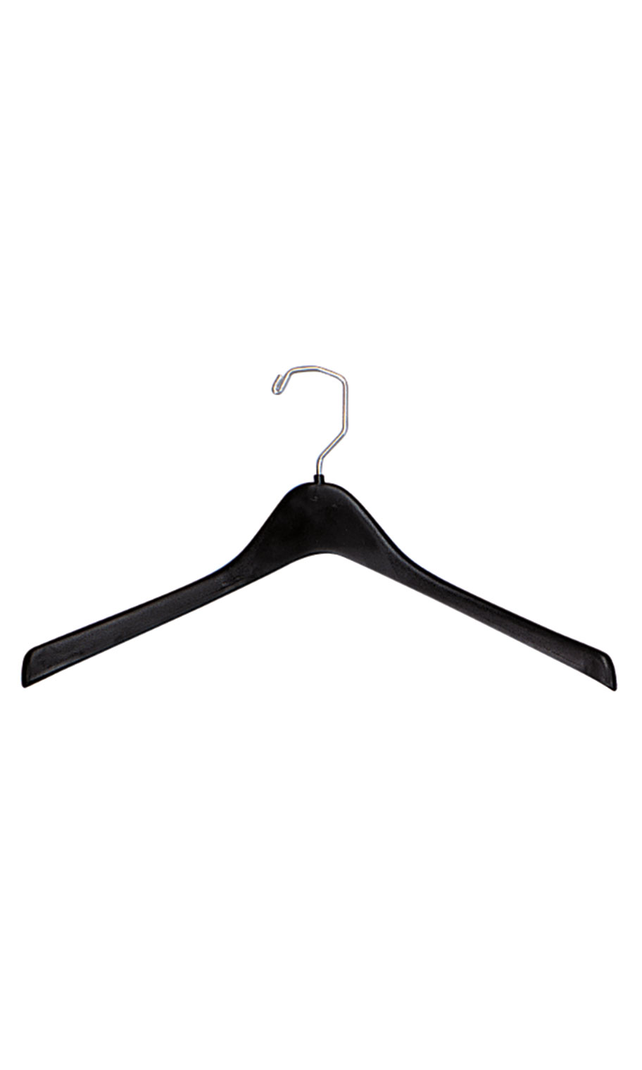 Wholesale Black Contoured Plastic Coat Hangers 17" Store Supply