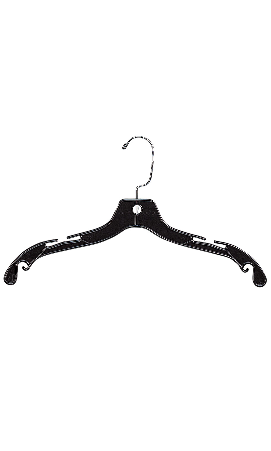 Premium 17 inch Black Plastic Dress Hangers Store Supply