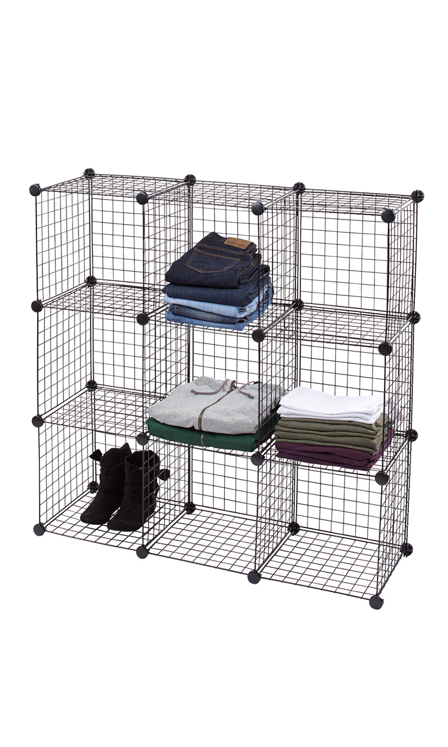 Black Mini Grid Cube Unit Displays Store Supply Warehouse