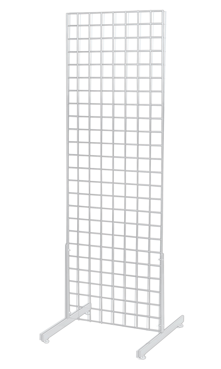 White 2' x 6' Grid Wall Standing Screen Store Supply Warehouse