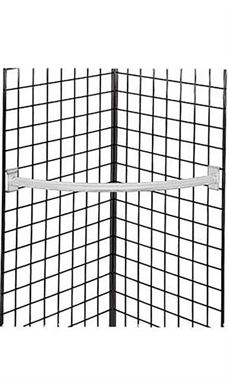White Quarter Corner Hangrail for Grid Wall Store Supply Warehouse