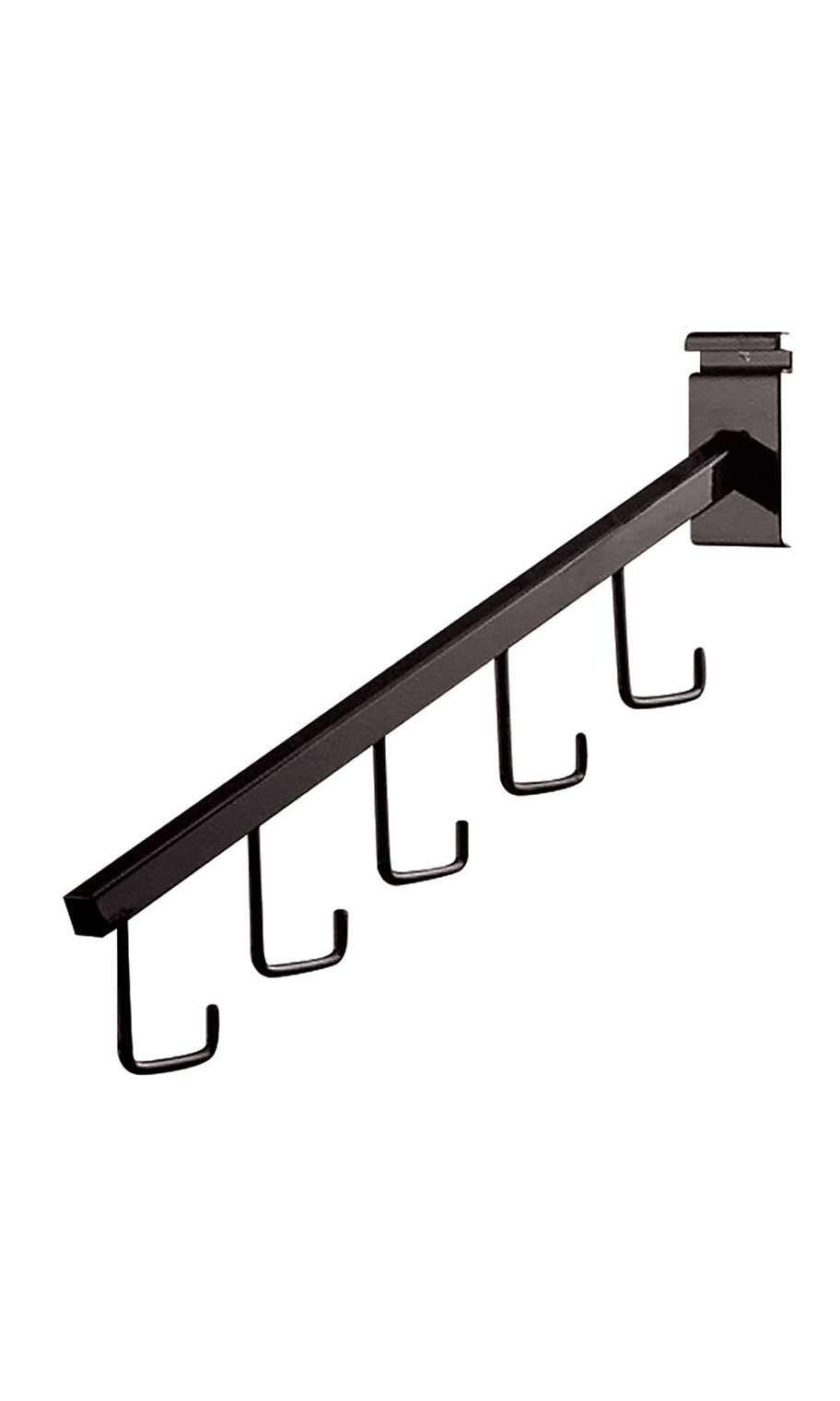 Black 5-j-hook Waterfall Faceout For Wire Grid Wall 