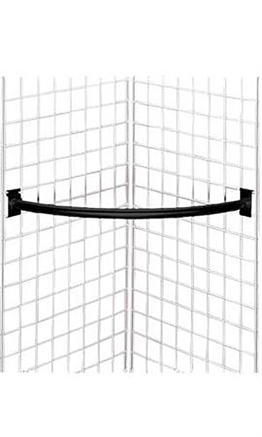 Black Quarter Corner Hangrail for Grid Wall Store Supply Warehouse