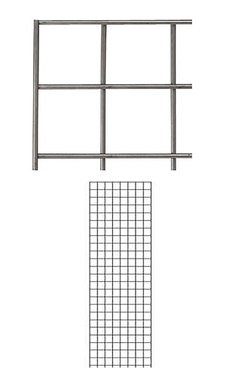 2' x 6' Raw Steel Wire Grid Panels for Retail Store Supply Warehouse