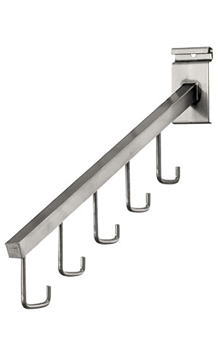 Raw Steel 5 J-hook Waterfall Faceout For Grid Wall - Ssw