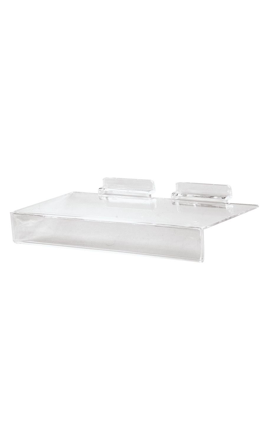 Clear Plastic Shelves with Sign Holders for Slat - SSW