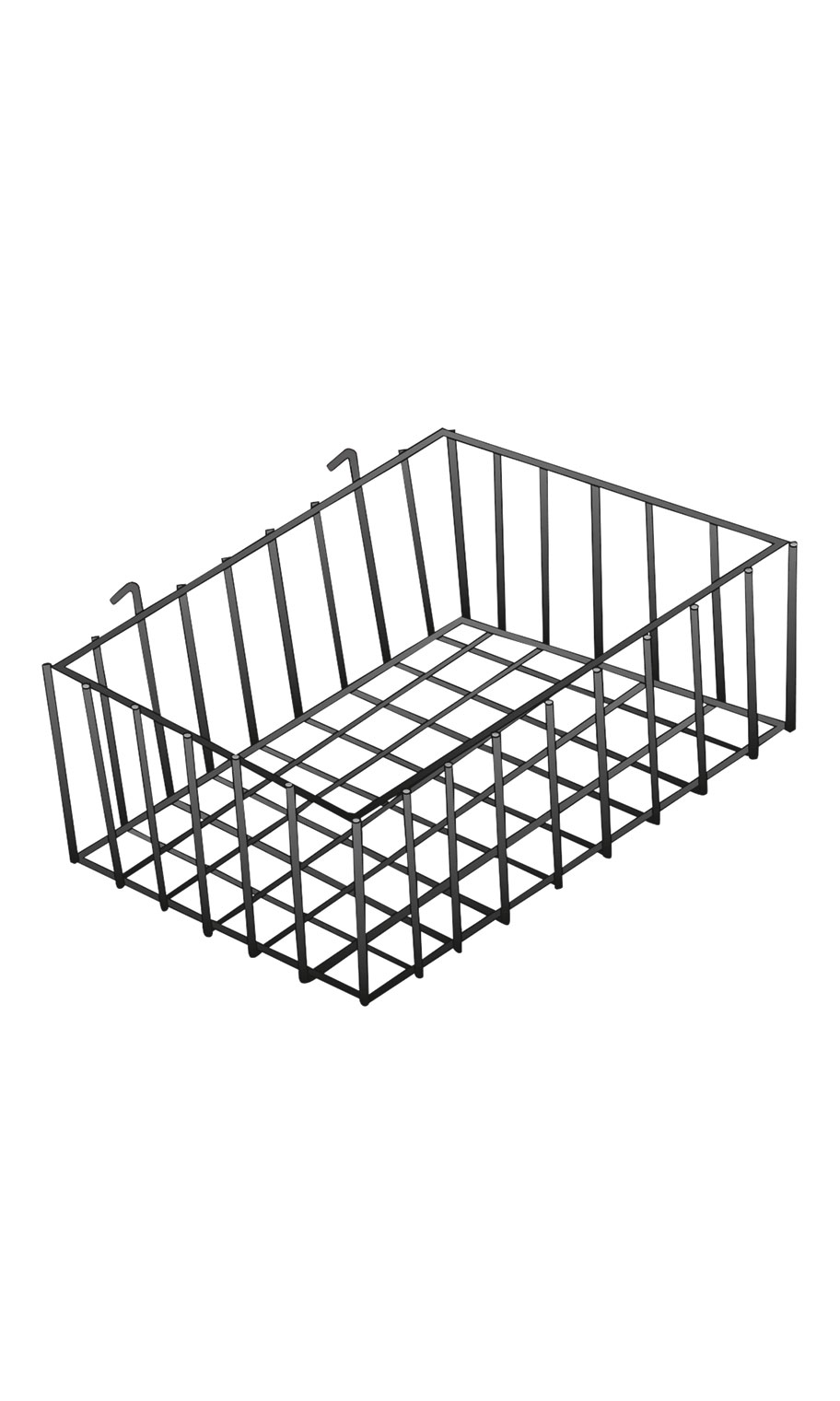 Black Wire Basket for Slatwall 12" x 8" Store Supply