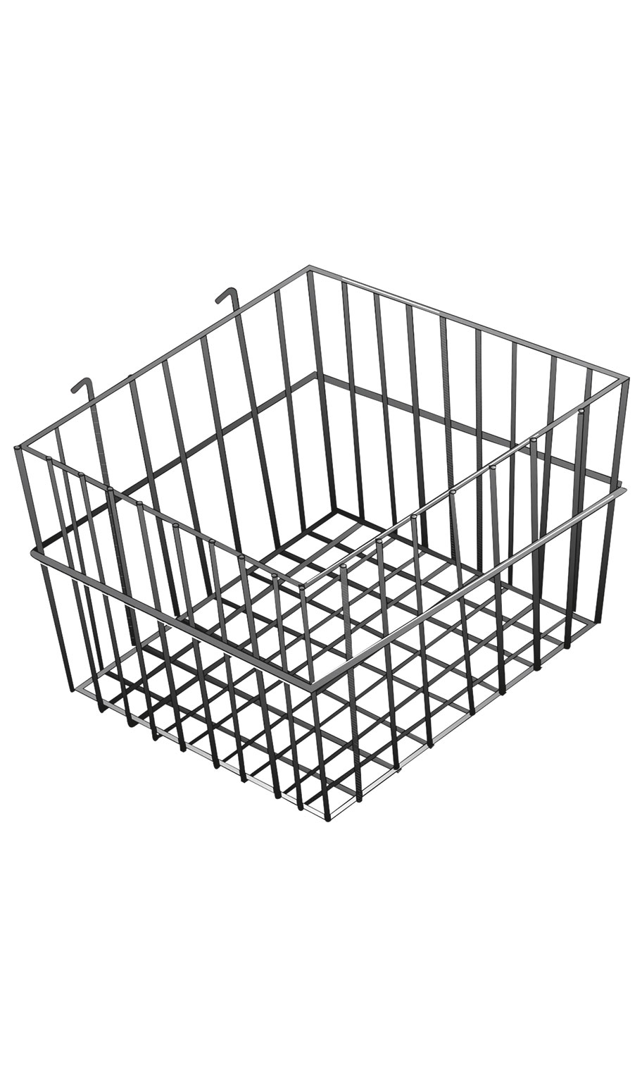Black Wire Basket for Slatwall 12" x 12" Store Supply Warehouse