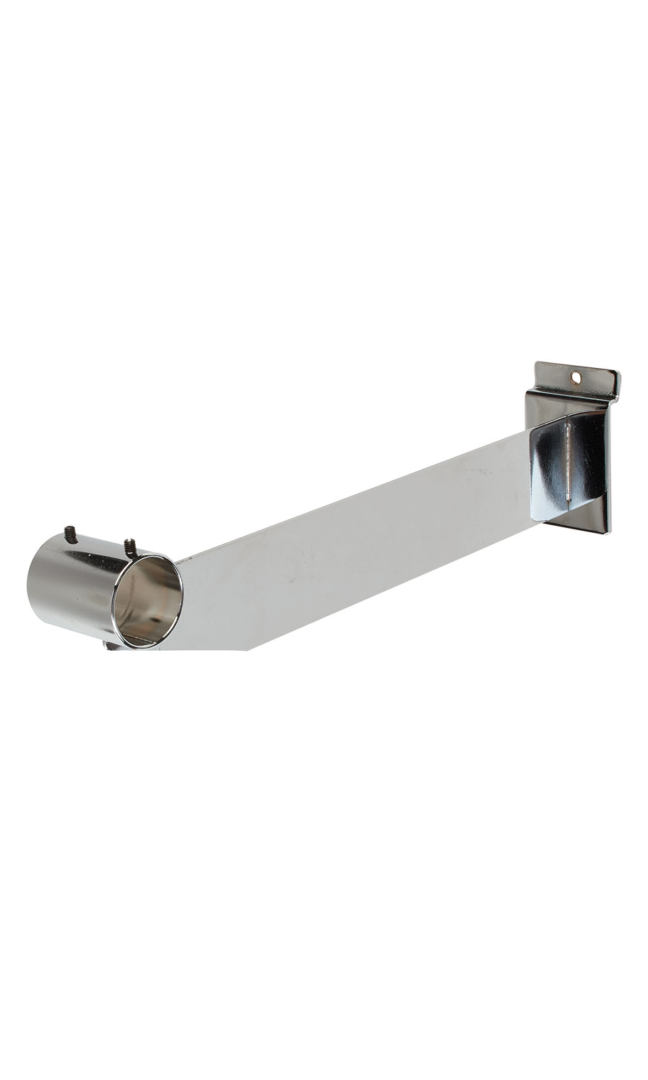 Chrome Slatwall Round Hangrail Bracket 1.25" Store Supply