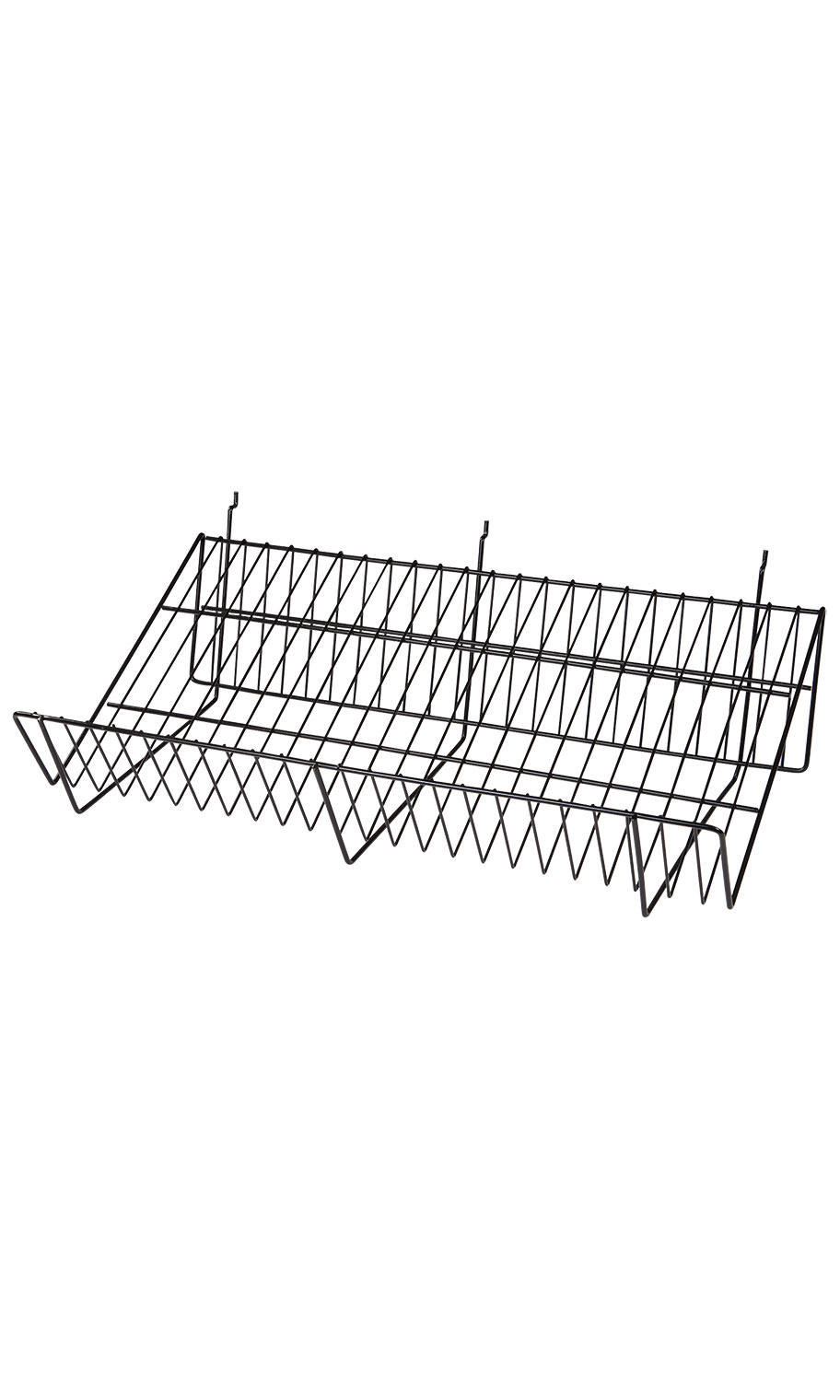 24" x 12" x 6" Black Downslope Shelf With 4" Slanted Front Lip for