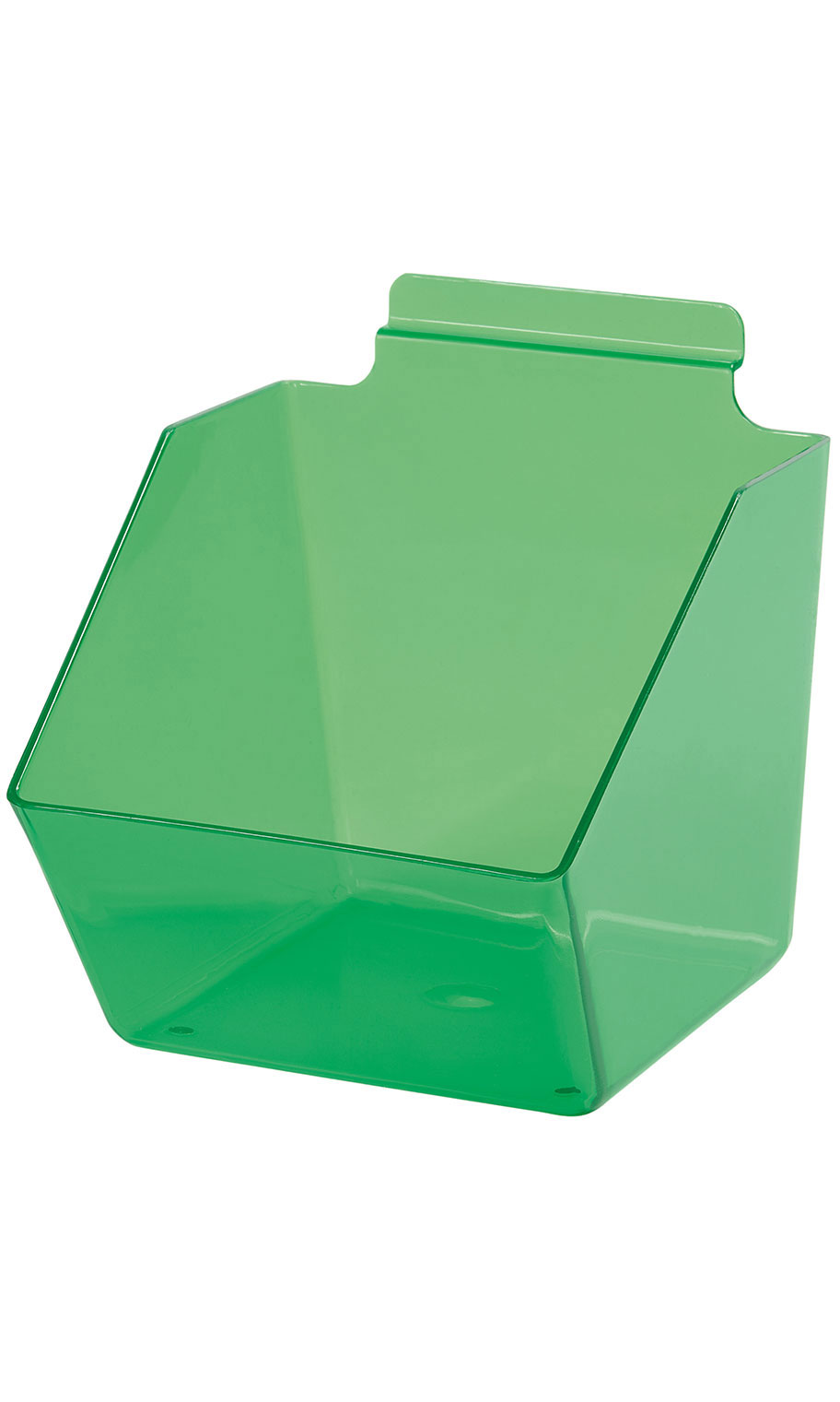 7 ½ x 6 x 5 ½ inch Clear Green Plastic Dump Bin Store Supply