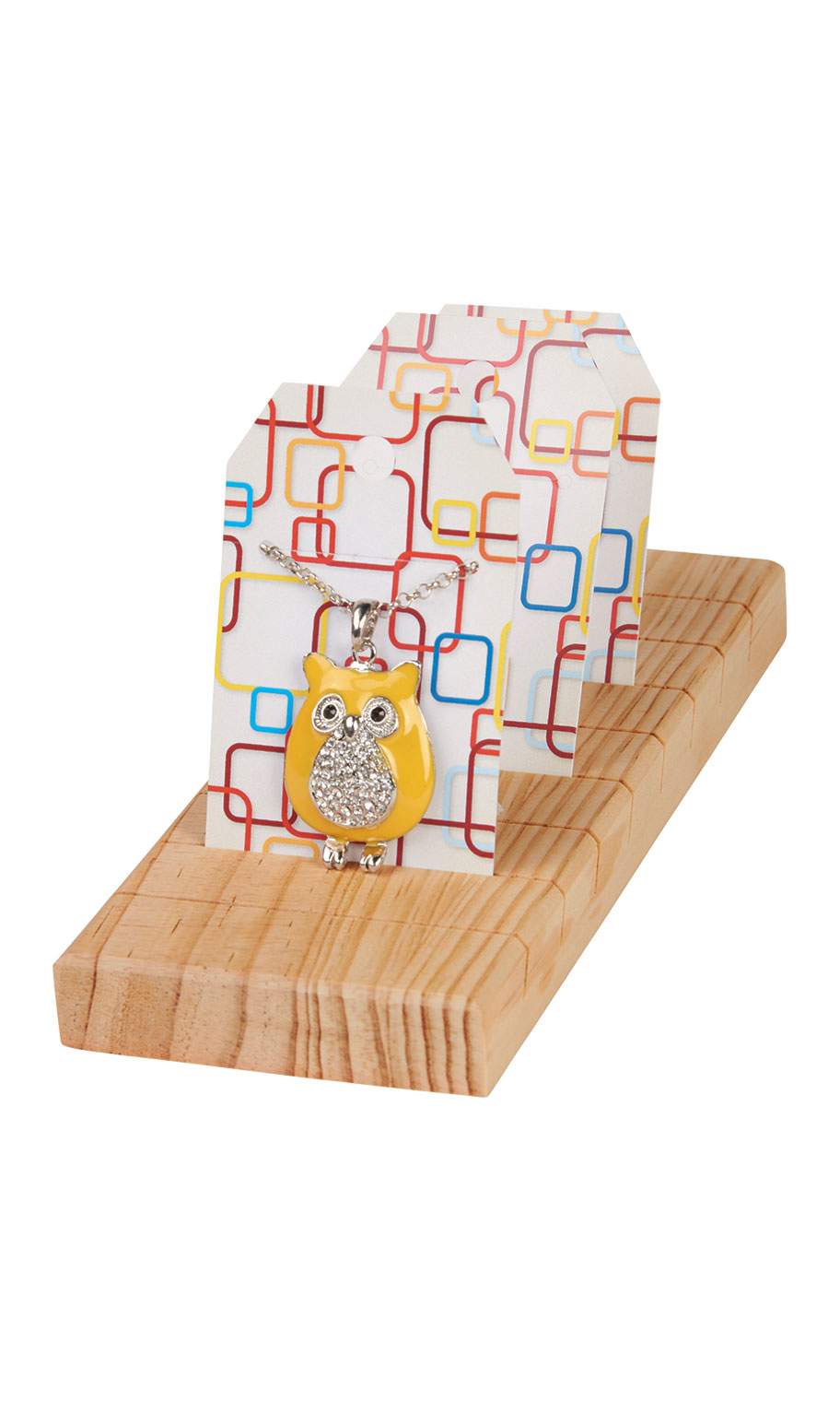 Natural Wood Jewelry Card Display