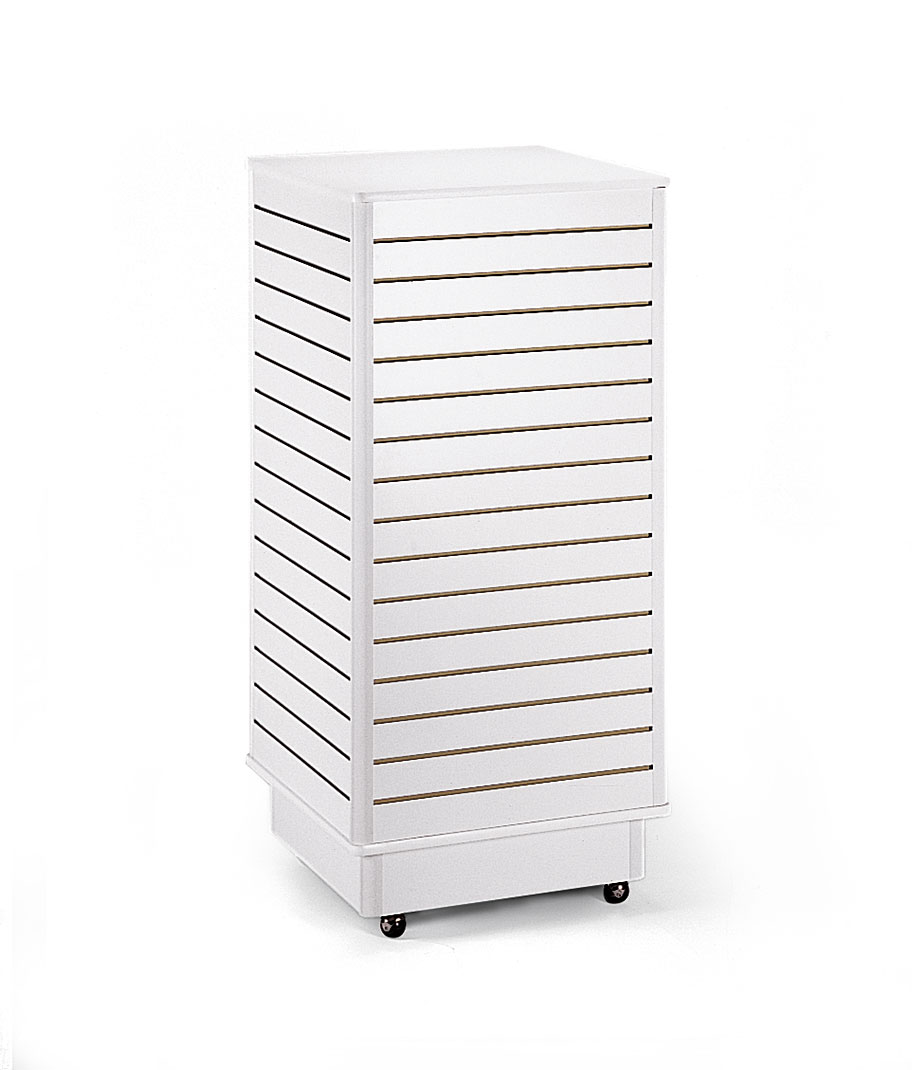 White Slatwall Towers Rolling Base Store Supply Warehouse