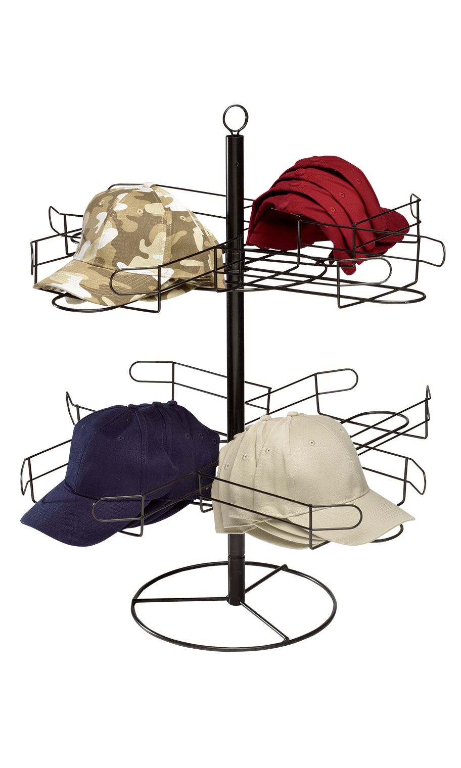 Black 2Tier Rotating Countertop Hat Rack 26" x 25" Store Supply