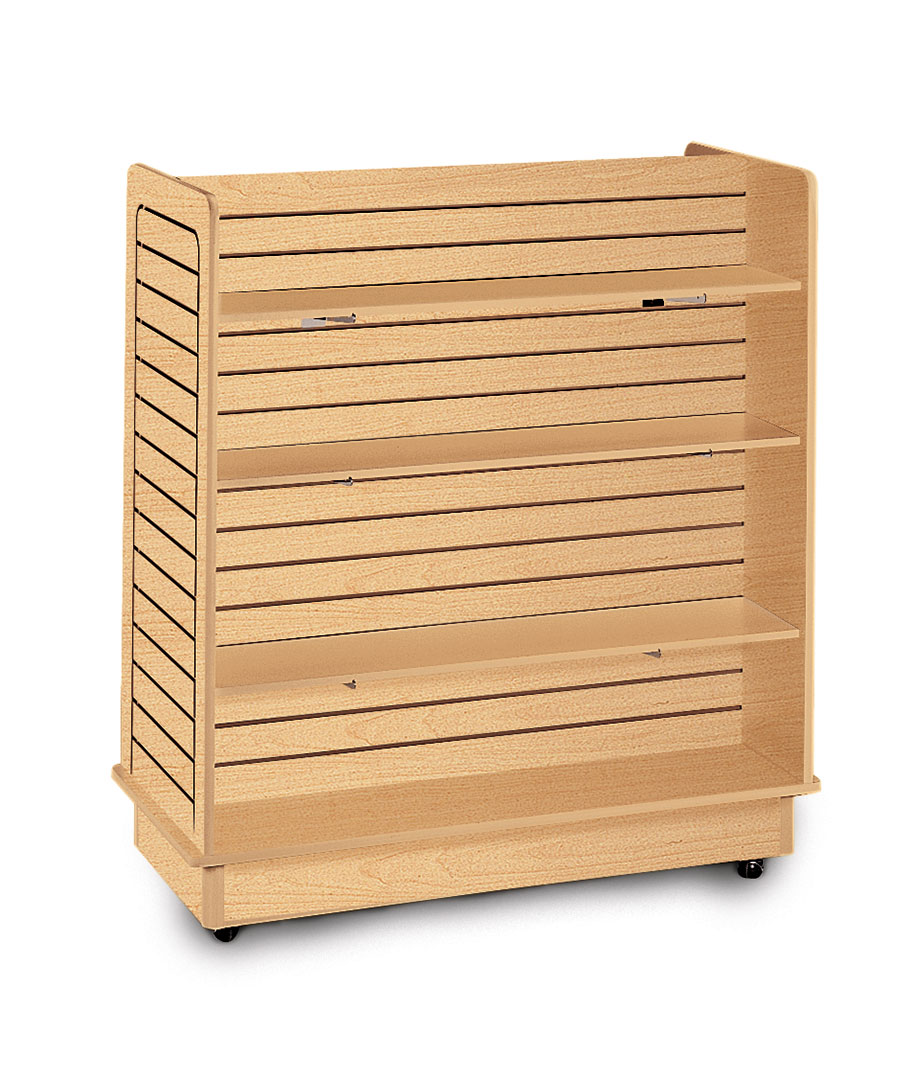 Maple Slatwall Gondola Fixture with 6 Shelves Store Supply Warehouse