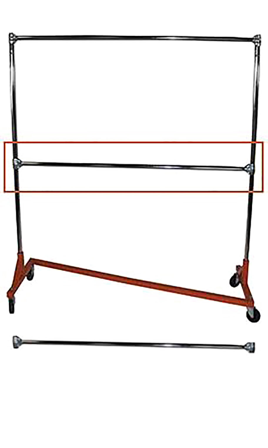 Extra Hanger Rail for Heavy Duty Z Truck Rolling Garment Racks SSW