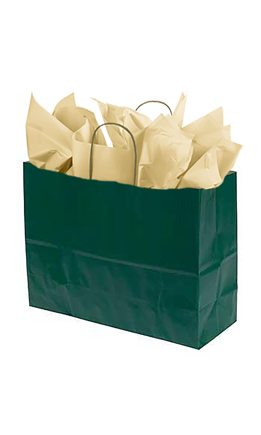 Large Wholesale Hunter Green Paper Shopping Bags Store Supply