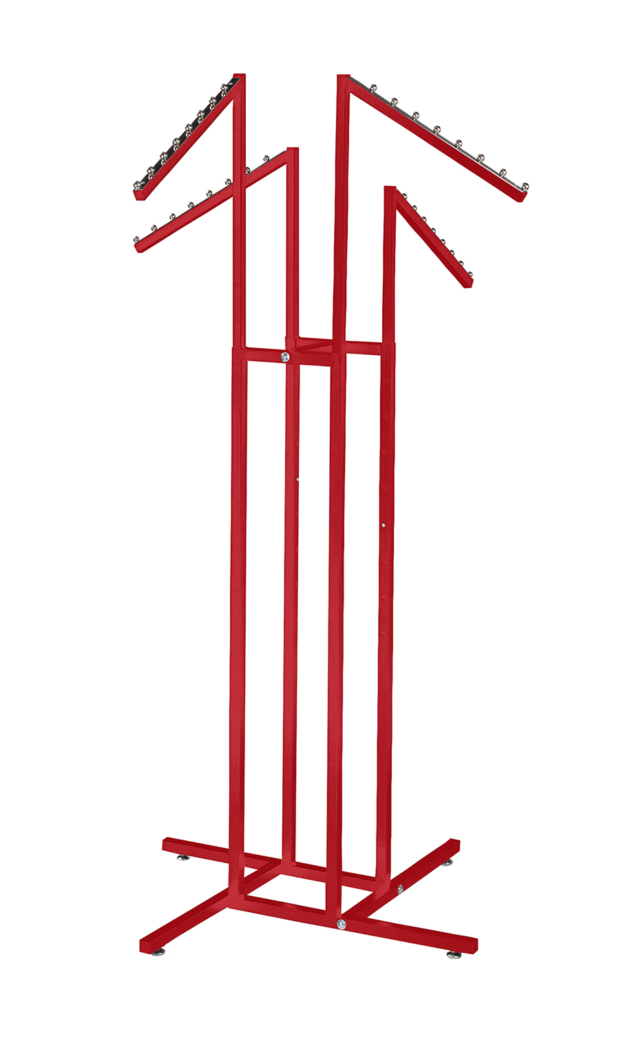 Berry Red 4Way Rack w/ Slant Arms Store Supply Warehouse