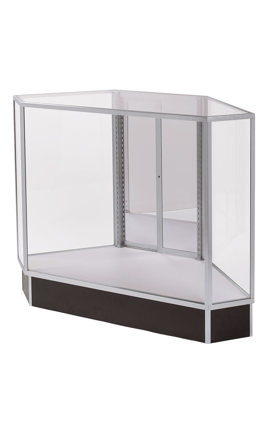 Extra Vision Rear Access Corner Display Case Black Store Supply Warehouse