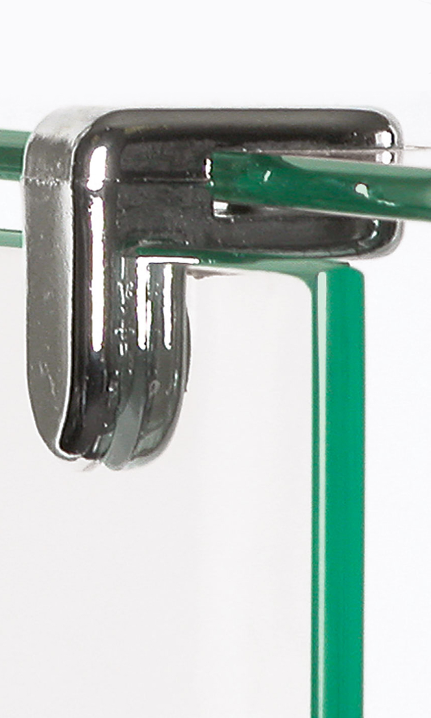 2Way Metal Cube Clips for Glass Panels Store Supply