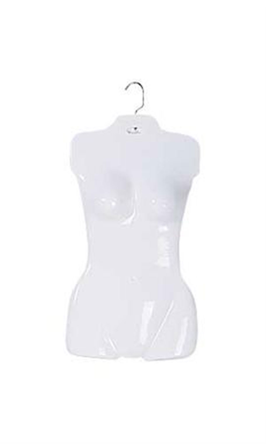 Plastic Female Torso Clothing Form White Store Supply Warehouse