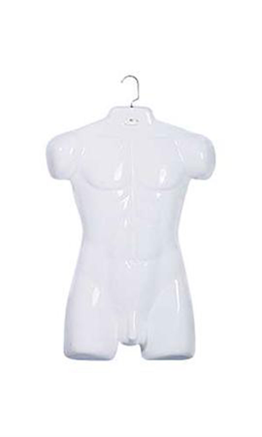 Plastic Male Torso Clothing Form White Store Supply Warehouse