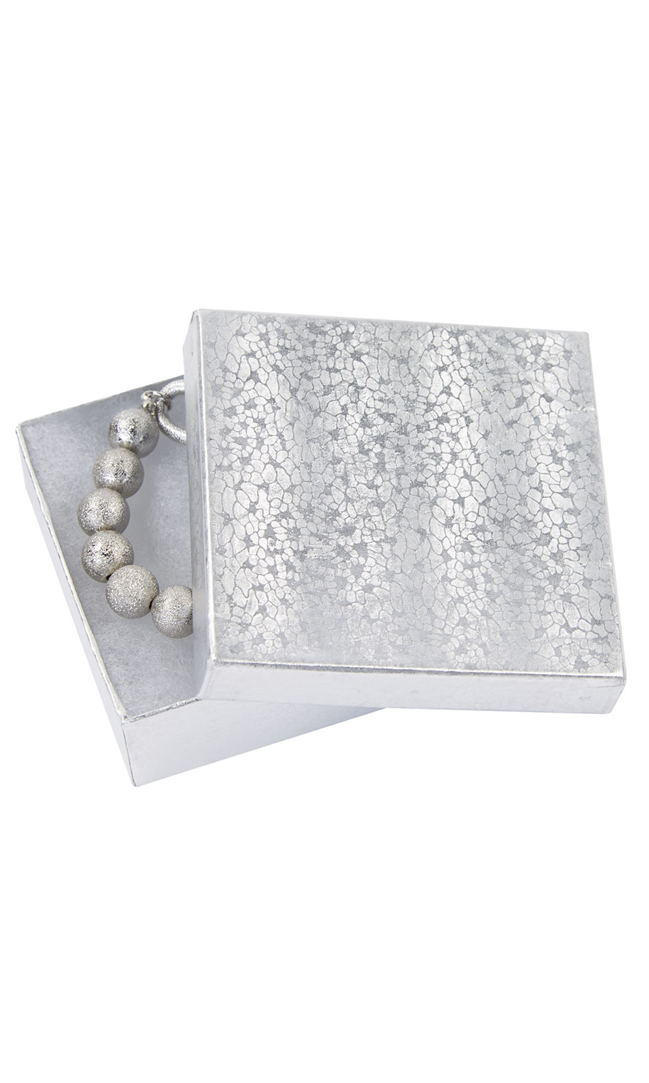 3 1/2" Silver CottonFilled Jewelry Boxes Store Supply Warehouse