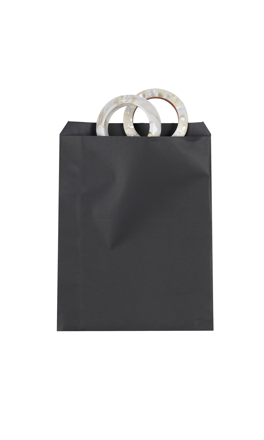 Medium Black Paper Merchandise Bag Store Supply Warehouse