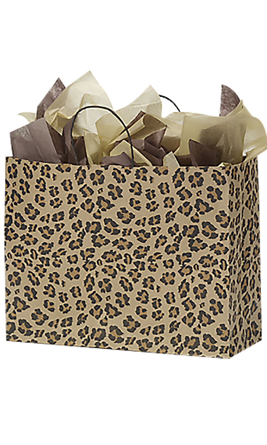 Large Leopard Brown Print Paper Bag Store Supply Warehouse