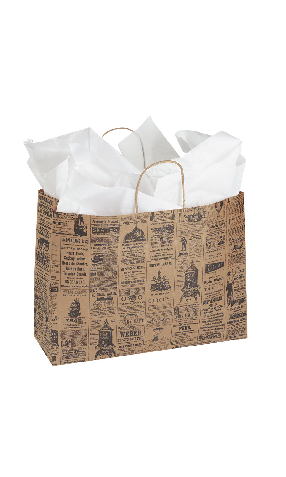 Large Newsprint Wholesale Kraft Paper Shopping Bags Store Supply
