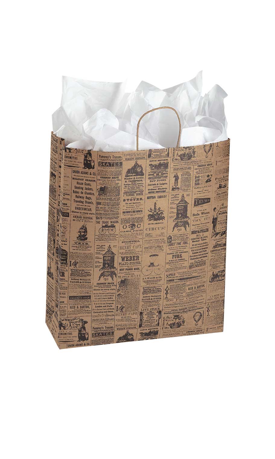 Jumbo Newsprint Paper Shopping Bags Case of 100 Store Supply