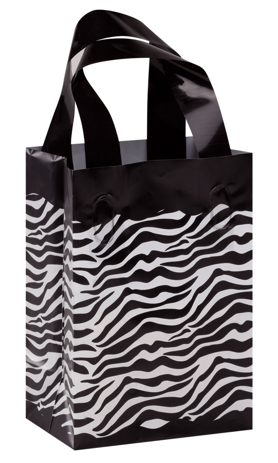 Frosted Zebra Print Wholesale Plastic Shopping Bags Small SSW