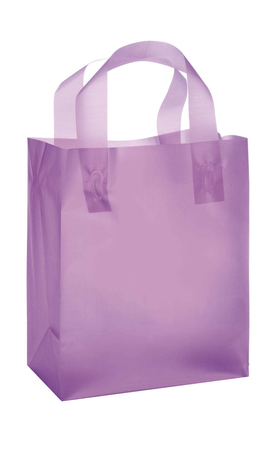 Medium Lavender Frosted Plastic Shopping Bags Store Supply Warehouse