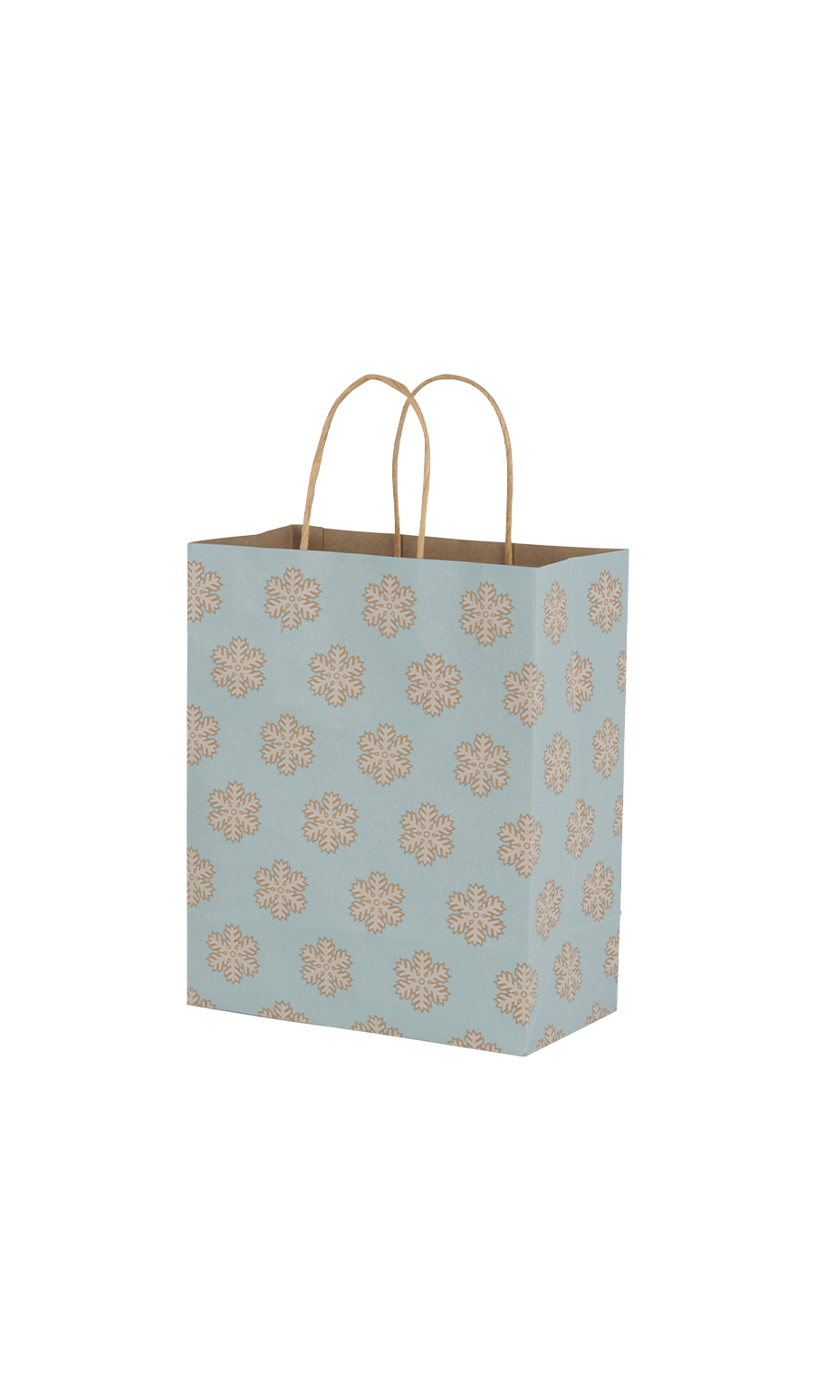 Medium Blue Snowflake Paper Shopping Bags Case of 100 Store