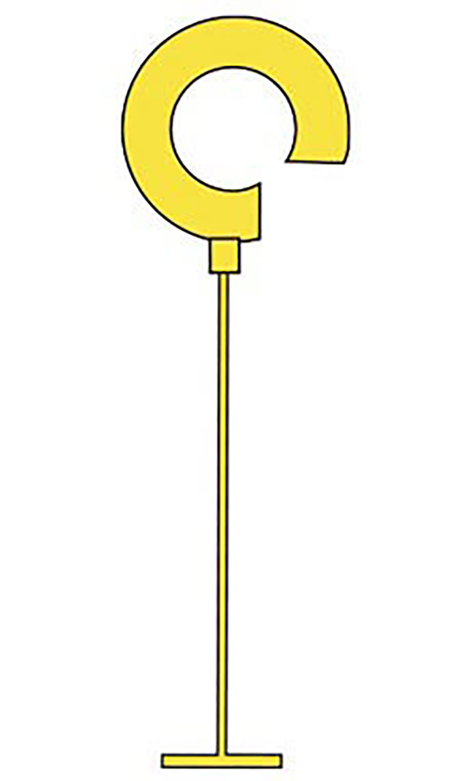 2" Yellow Hook Tag Fasteners Store Supply Warehouse