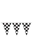 Black/White Checkered Triangle Pennant
