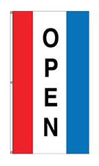 Small Vertical Stripe Message Flag - "Open"